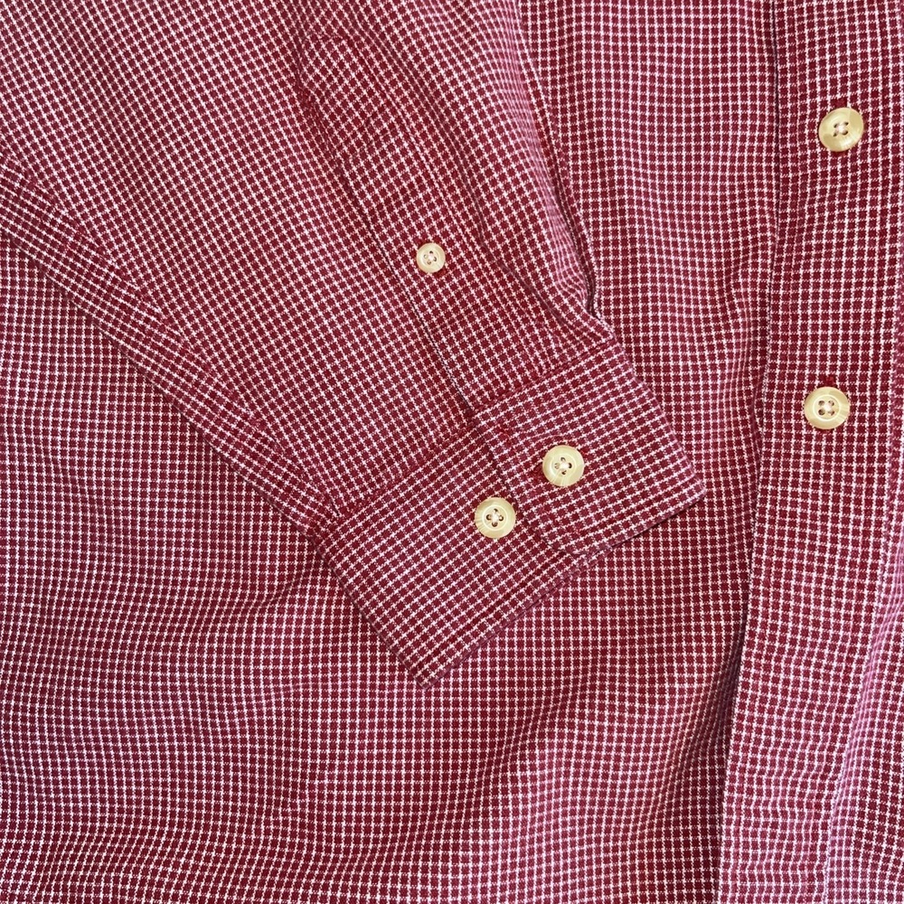 Eddie Bauer Shirt Men's Large Heavy Cottton Red White Gingham Check - Picture 5 of 10